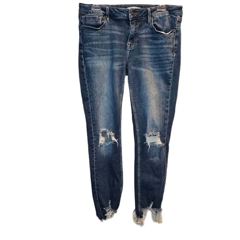 Vigoss Size 30 Thompson Tomboy Blue Distressed Raw Hem‎ Jeans